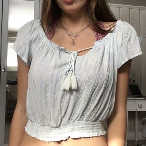 Light blue crop top